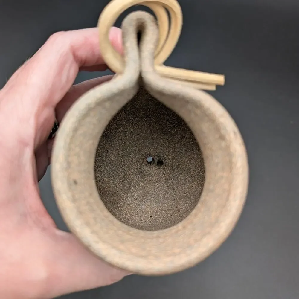 Studio Pottery Hanging Wall Pocket Vase Air Plant Holder Stoneware Drip Glaze